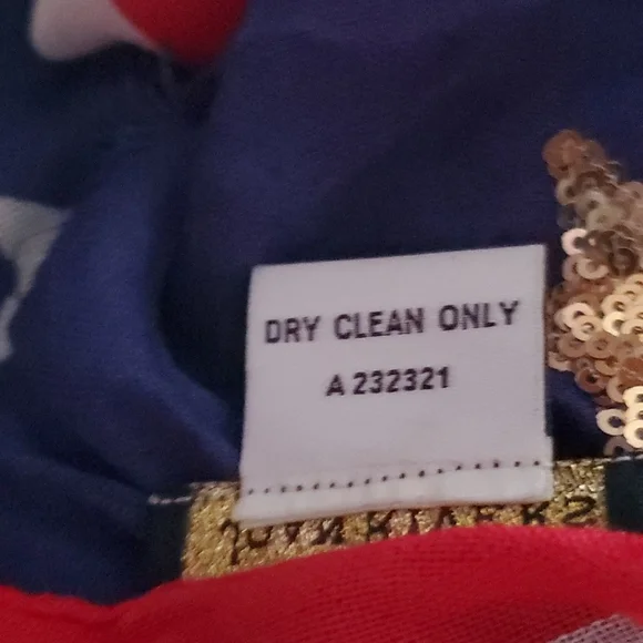 Joan Rivers Red White & Blue Striped Scarf With Gold Sequin Stars USA Patriotic - Picture 4 of 6